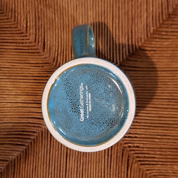 Great Gatherings Stoneware Large Owl Coffee Mug 16 ounces In Teal Blue - Picture 3 of 4